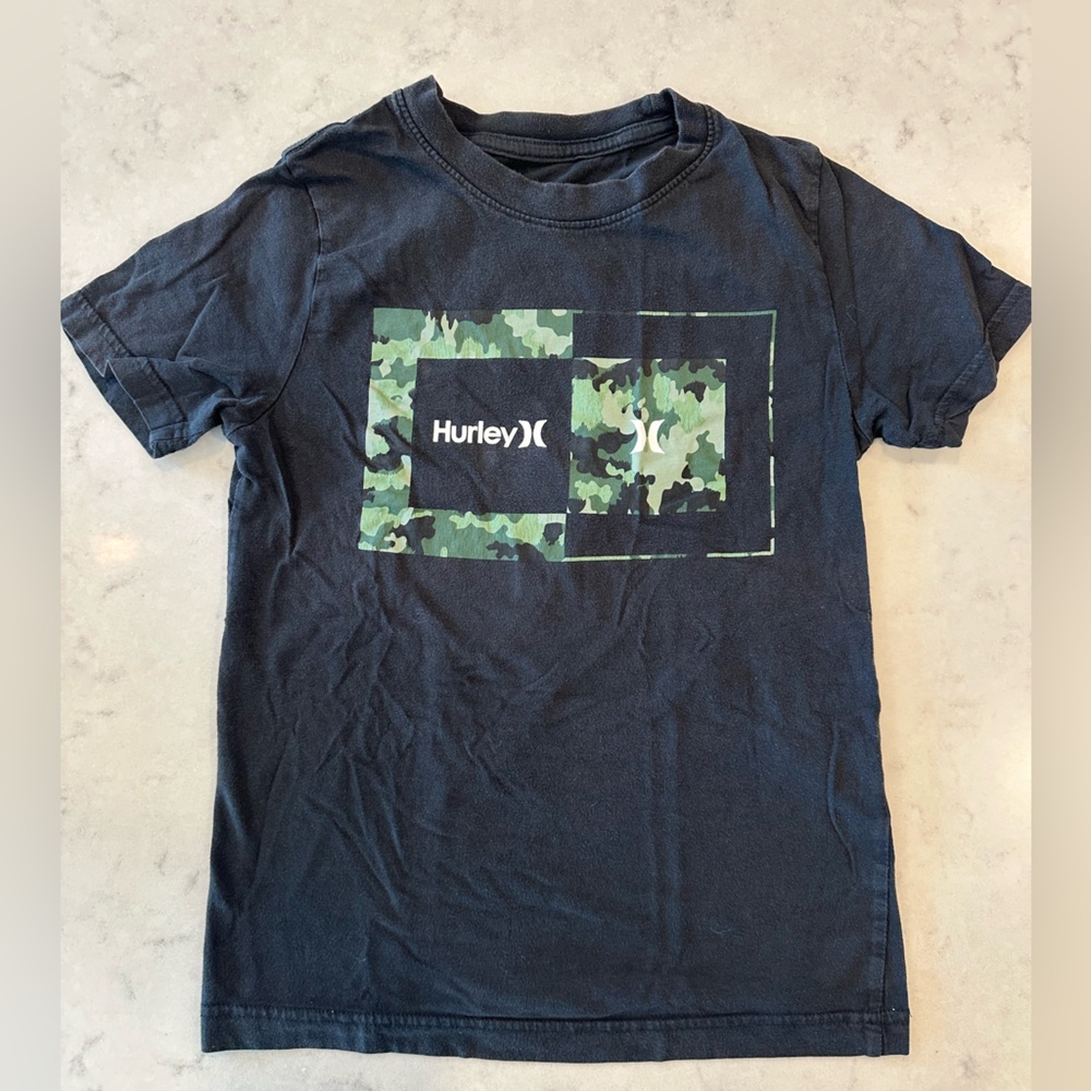 Hurley Kids Camo Graphic Tee - Black and Green